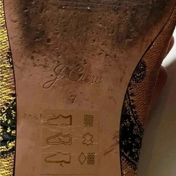 JCrew Pointed Toe Slip-on Slides in Brocade Marigold and Black Size 7 - Picture 7 of 7